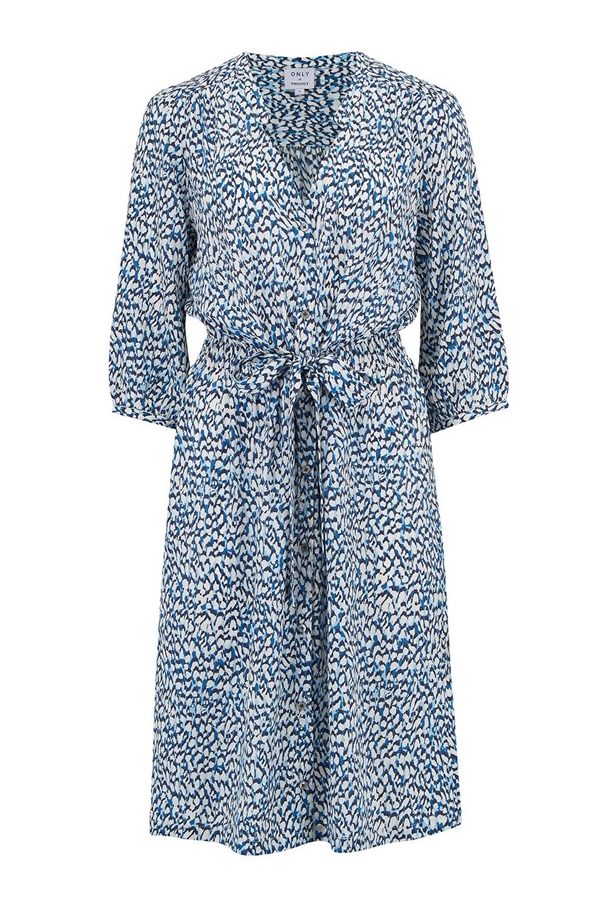 Willow Dress in Textured Blue Animal