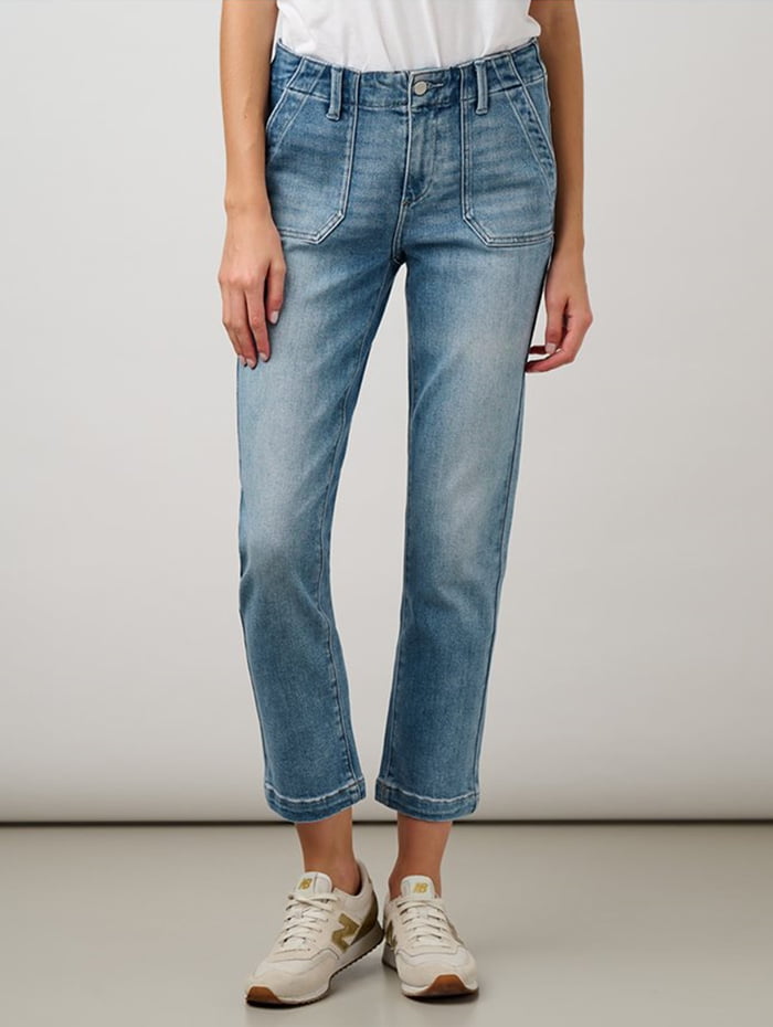 Designer straight leg jeans for women