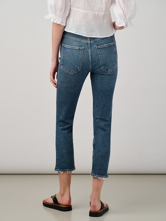 Designer straight leg jeans for women