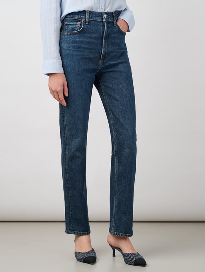 Stovepipe straight leg jeans