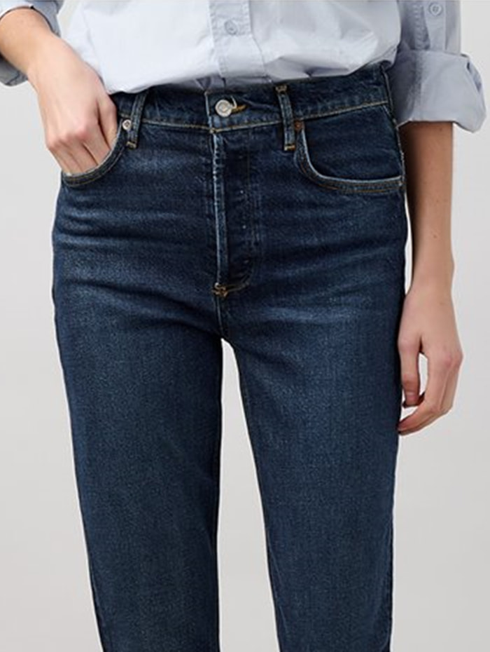 Dark wash denim
