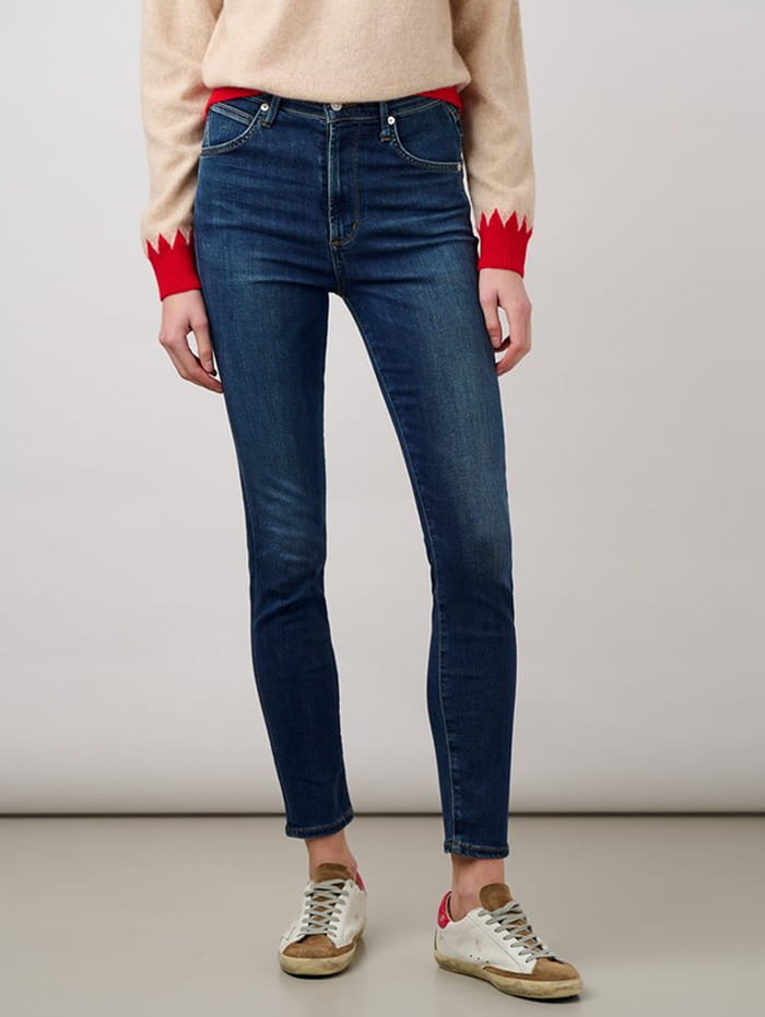 Dark wash skinny jeans