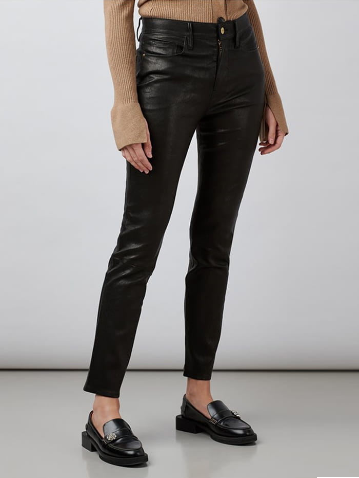 Coated slim-fit jeans