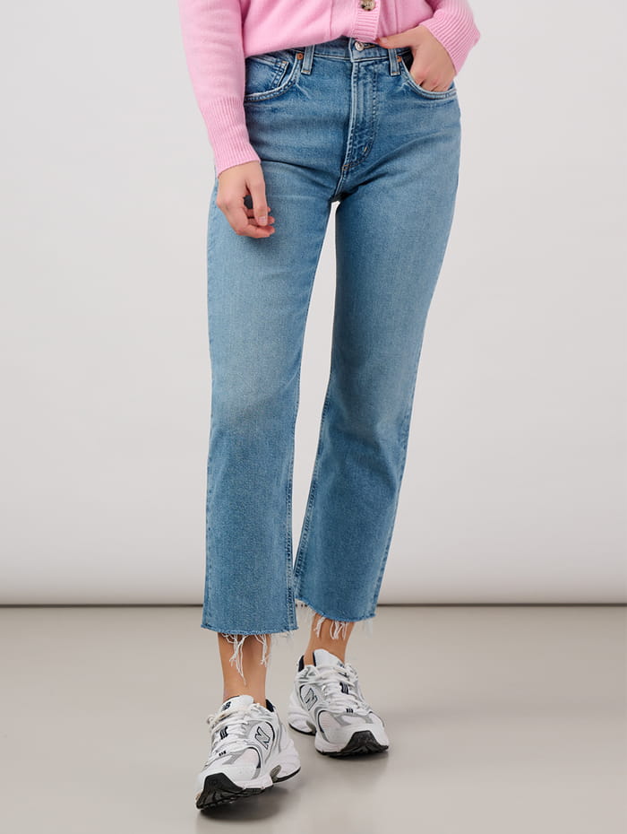 How should cropped jeans fit?