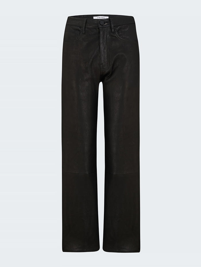 Leather Straight Leg Trousers