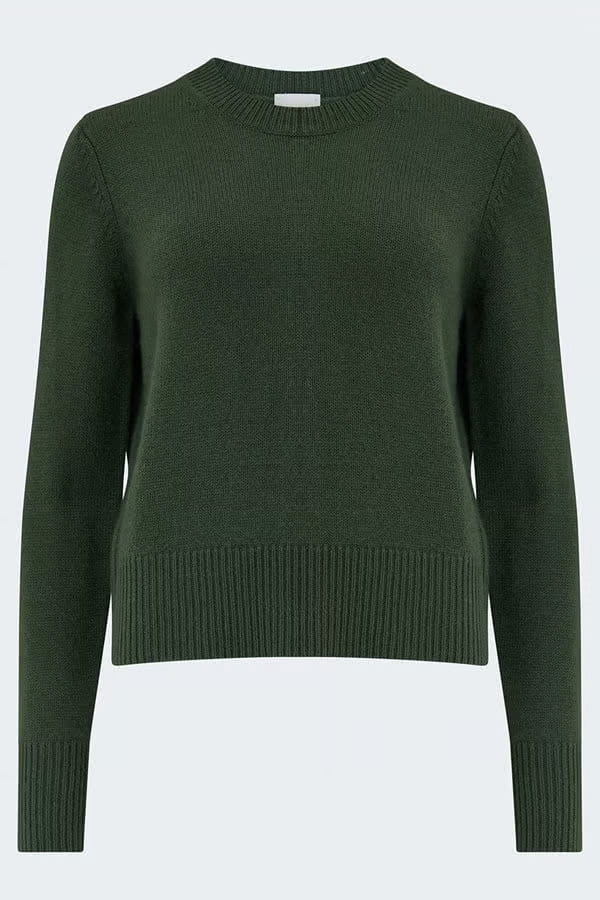 cashmere crew neck jumper in khaki