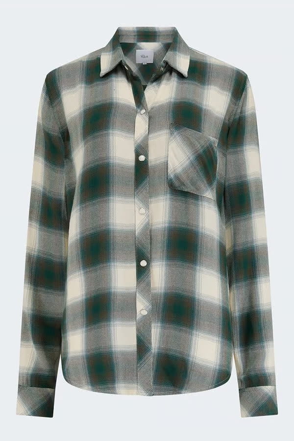 hunter shirt in ivory olive teal