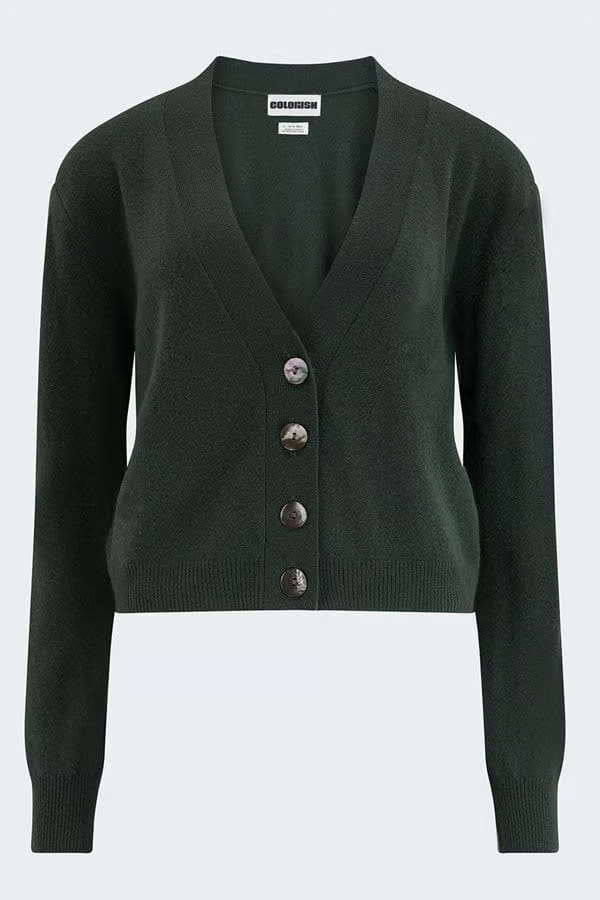 acai fitted cardigan in khaki