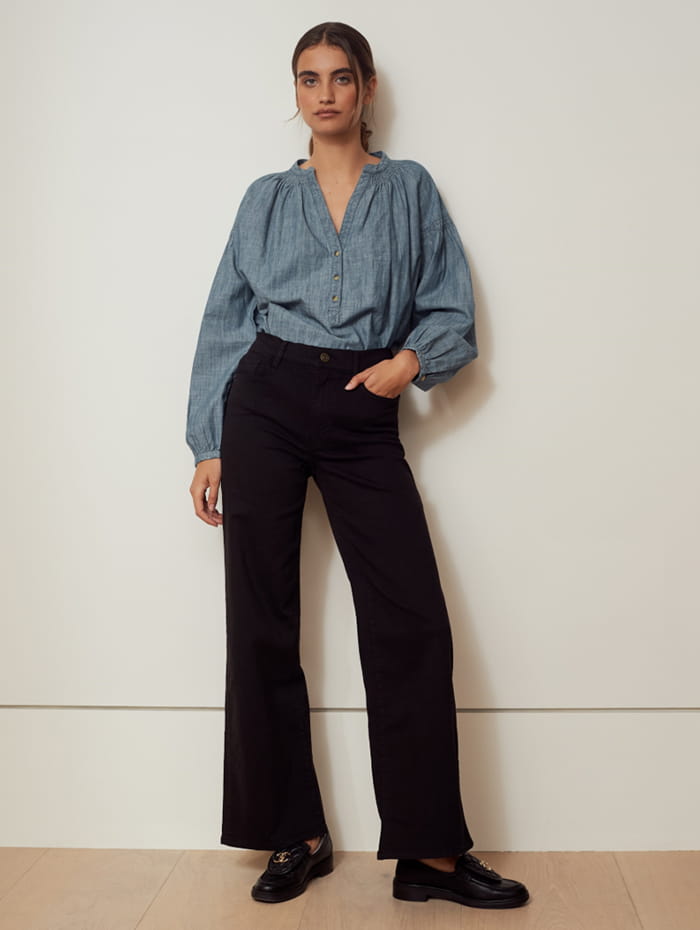 Black Wash Slim Palazzo