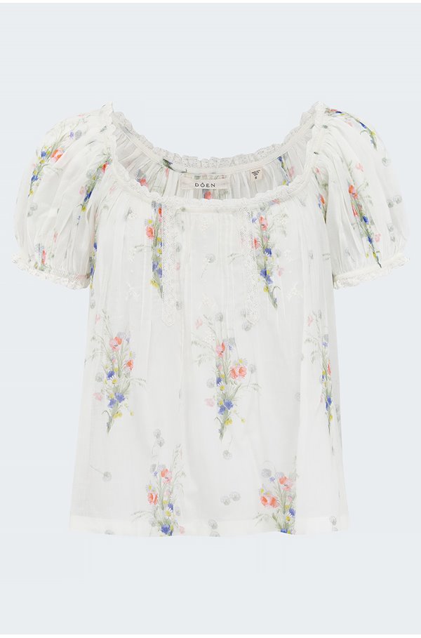 Frederica Top In Painted Bouquet