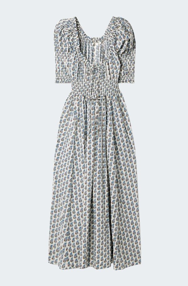 Ischia Dress In Sea Salt Paisley