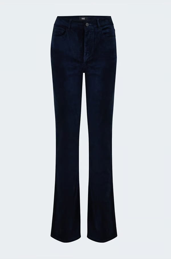 High Rise Manhattan Bootcut In Deep Navy Velvet