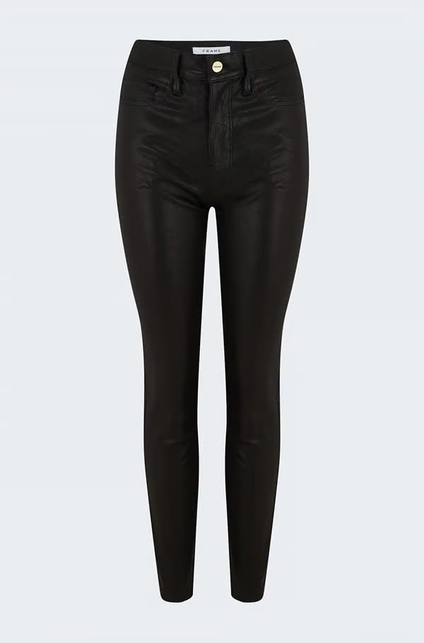 Le Sylvie Straight Jean In Noir Leather