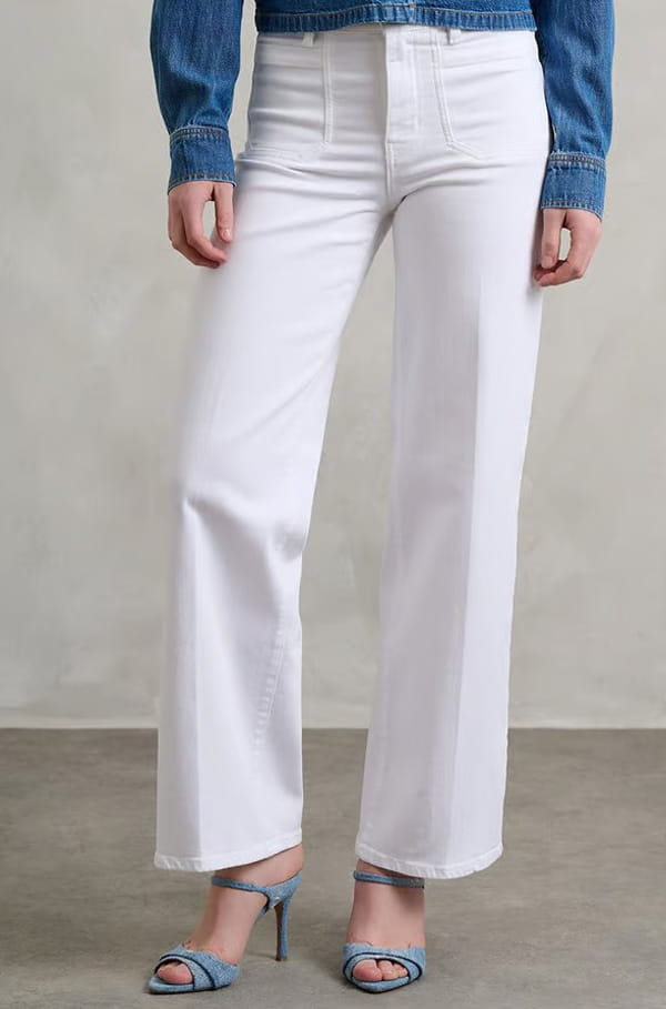 Le Slim Palazzo In White With Modernist Pockets