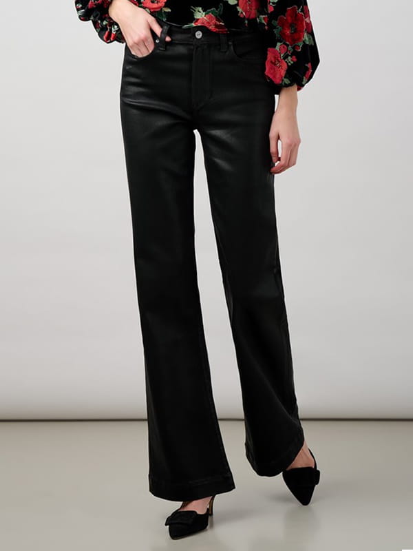 Paige Leather & Coated Jeans