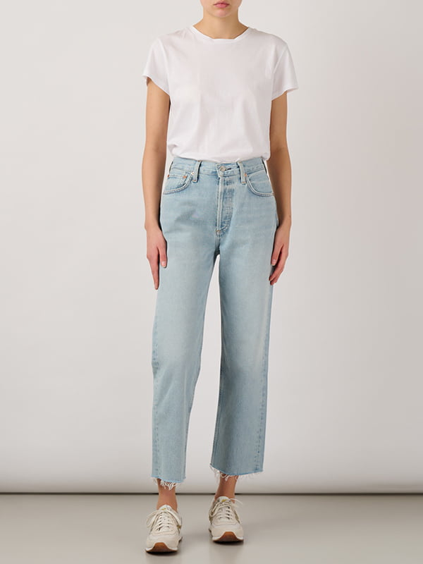 Light wash straight leg jeans