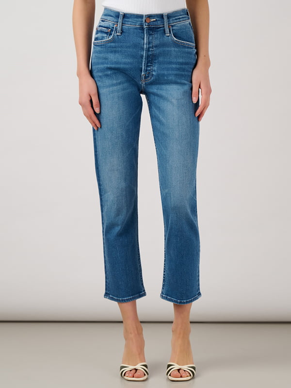 Cropped straight leg jeans