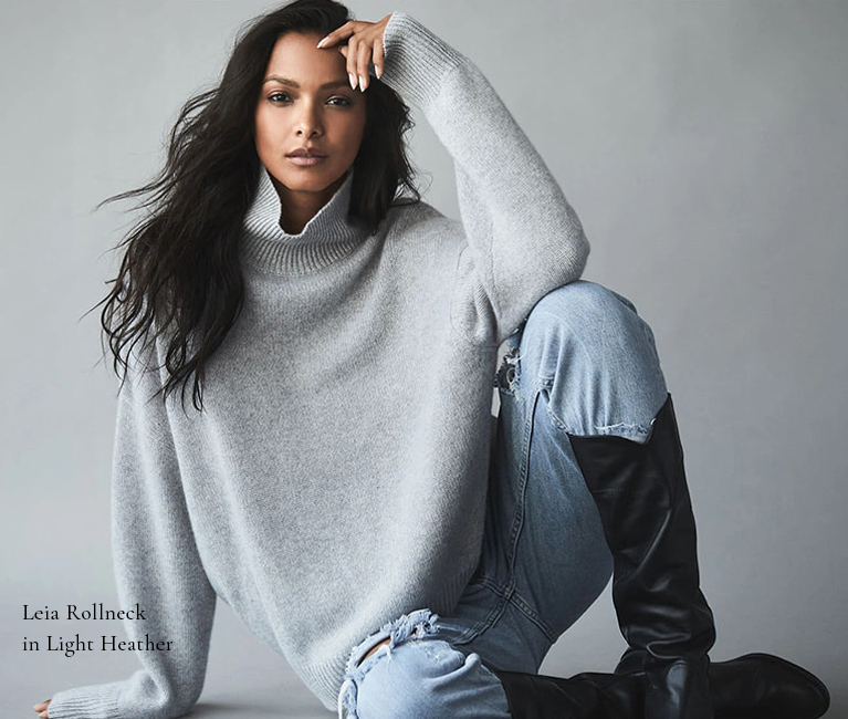 LEIA ROLLNECK IN LIGHT HEATHER
