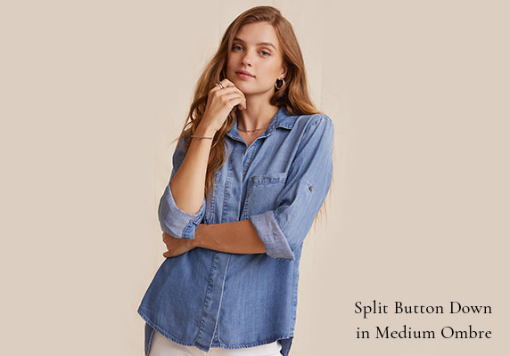 SPLIT BUTTON DOWN IN MEDIUM OMBRE