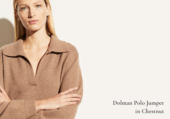 DOLMAN POLO JUMPER IN CHESTNUT