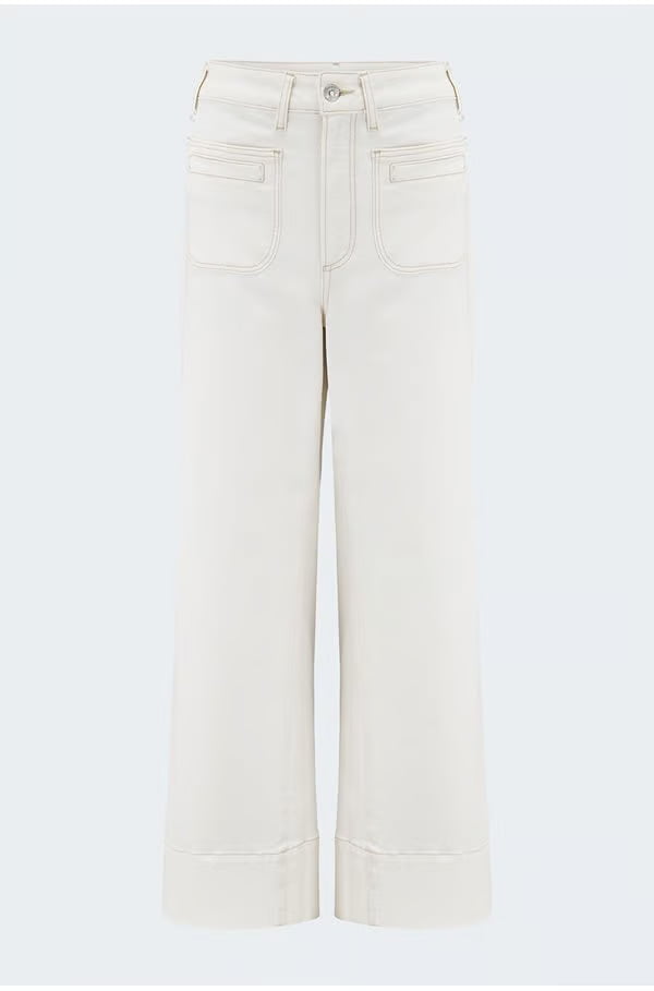 anessa wide jean with welt pockets in toasted ecru