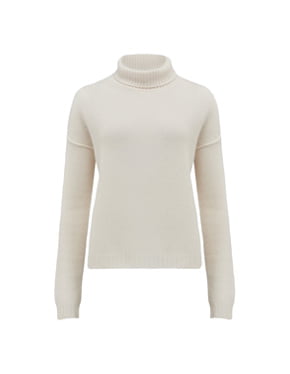 JUMPER 1234 - Exposed Roll Neck Jumper In Cream