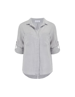 BELLA DAHL - Split Button Down Shirt In Foggy Sky