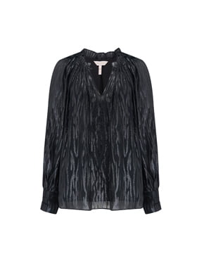 REBECCA TAYLOR - Safari Blouse In Black Combo
