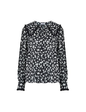 RIXO - Misha Blouse In Mono Floral
