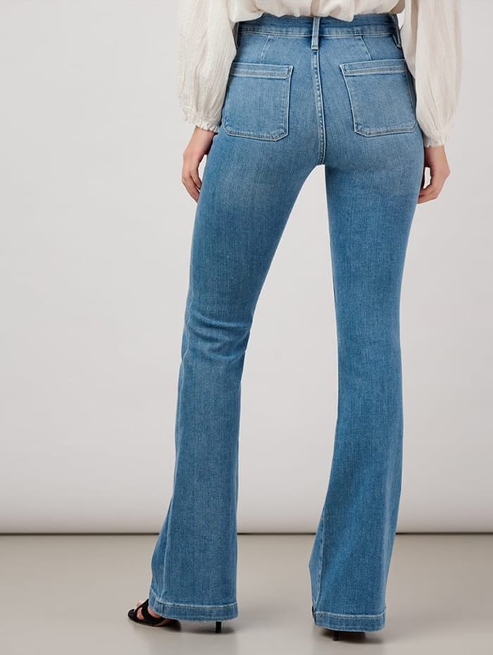 green emerald velvet dress Light Wash High-Rise Wide Leg Jeans | Vervet Denim