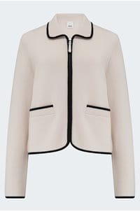 tipped cardigan in cream black