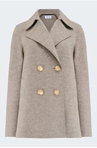 peacoat with gold buttons in natural casha