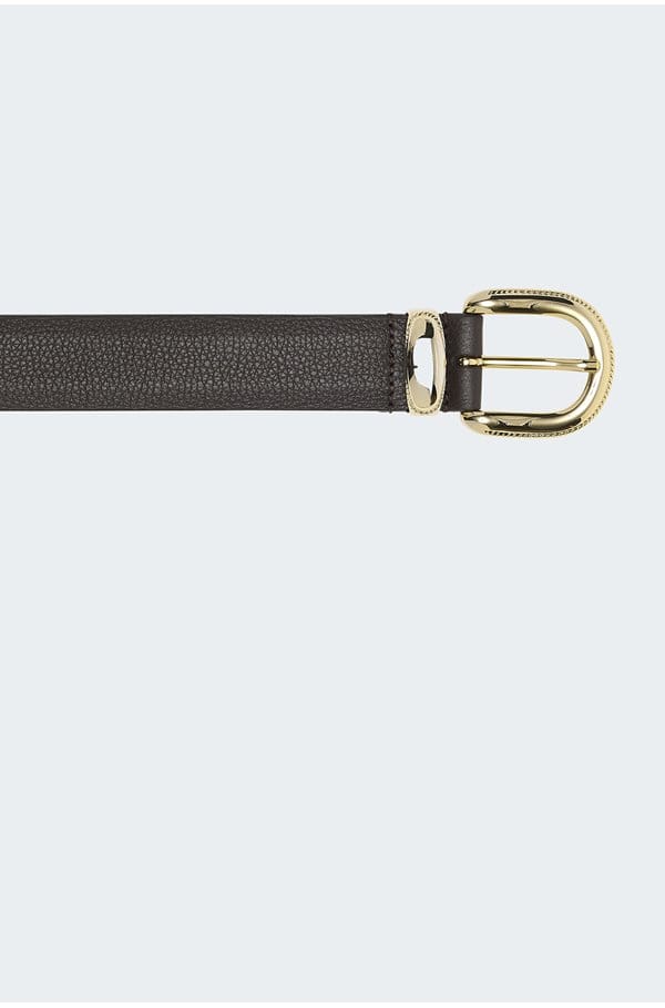 western hermes leather belt in dark brown