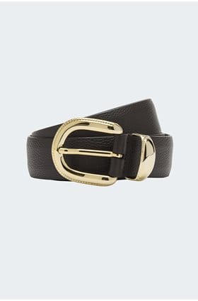 Western Hermes Leather Belt in Dark Brown