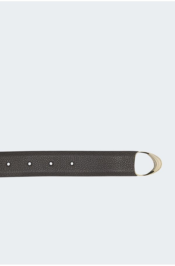 western hermes leather belt in dark brown