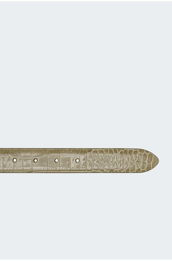 snakeskin belt in light green