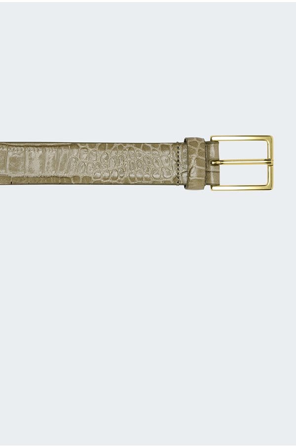 snakeskin belt in light green