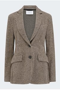 hacking jacket in beige houndstooth