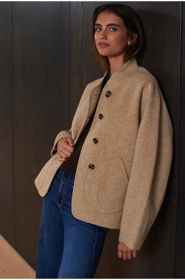 windsor jacket in beige chine 