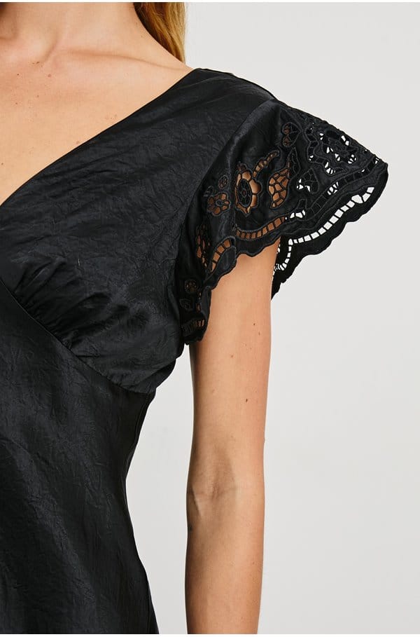 mckenna dress in black eyelet