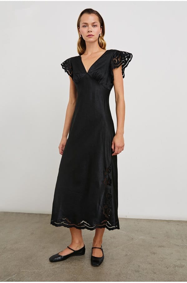 mckenna dress in black eyelet