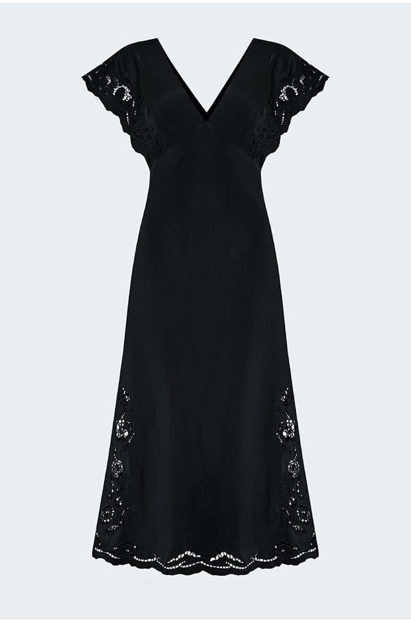 mckenna dress in black eyelet