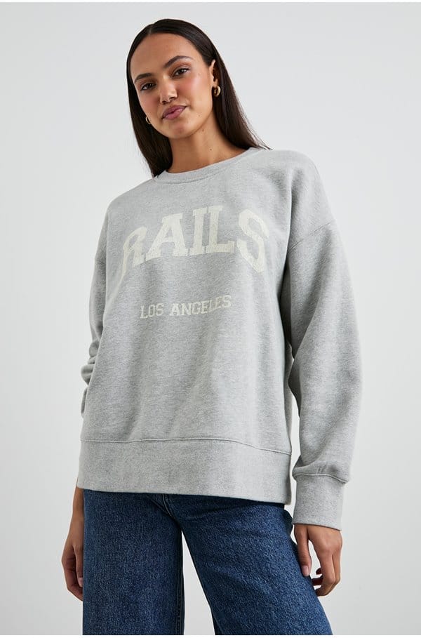 varsity sweatshirt in heather grey