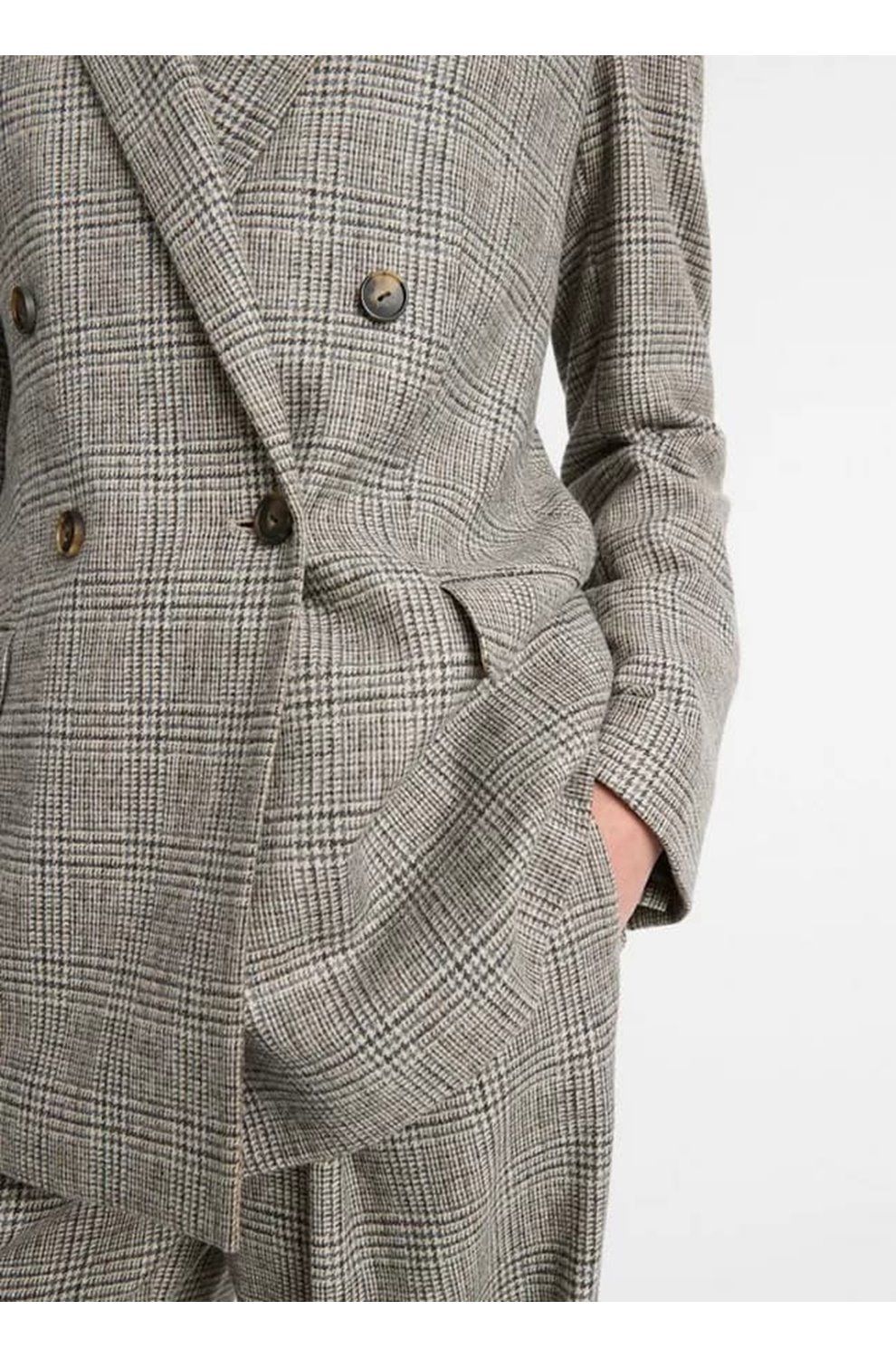 Plaid Double Breasted Jacket in Heritage Grey