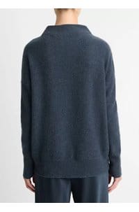 boiled funnel neck jumper in heather tide stone
