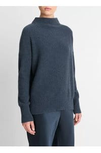 boiled funnel neck jumper in heather tide stone