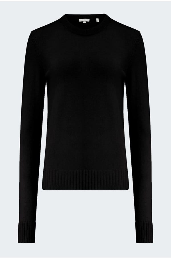 classic crew neck jumper in black