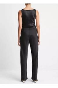 high waisted bias pant in black