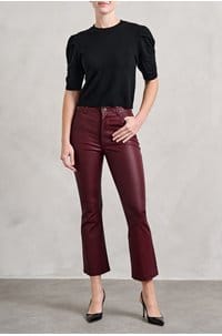 le crop mini boot in wine leather