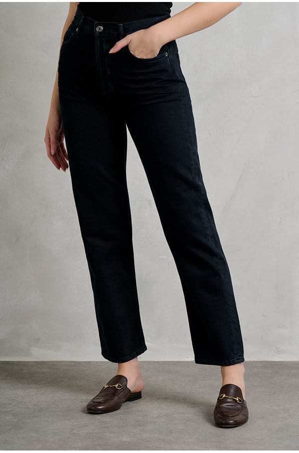 90's pinch waist jean in crushed